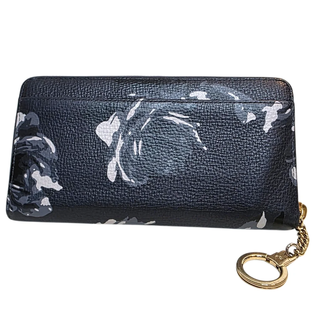 Kate Spade Neda Briar Lane Night Rose Wallet - Navy Blue Calf Leather - Picture 2 of 5